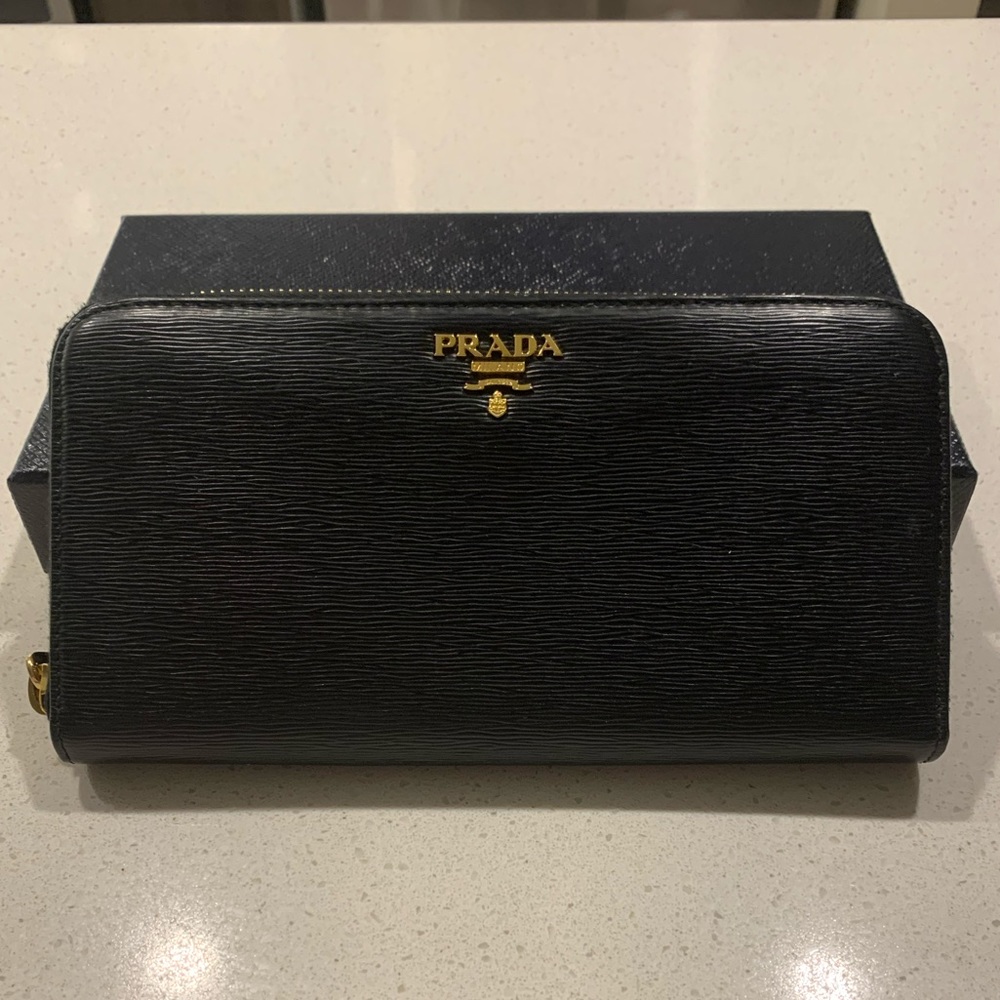 Authentic Prada Zip Around Wallet - EUC